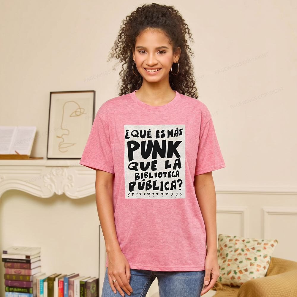 Pagewings Soft What's More Punk Than The Public Library Unisex Heather T-Shirt