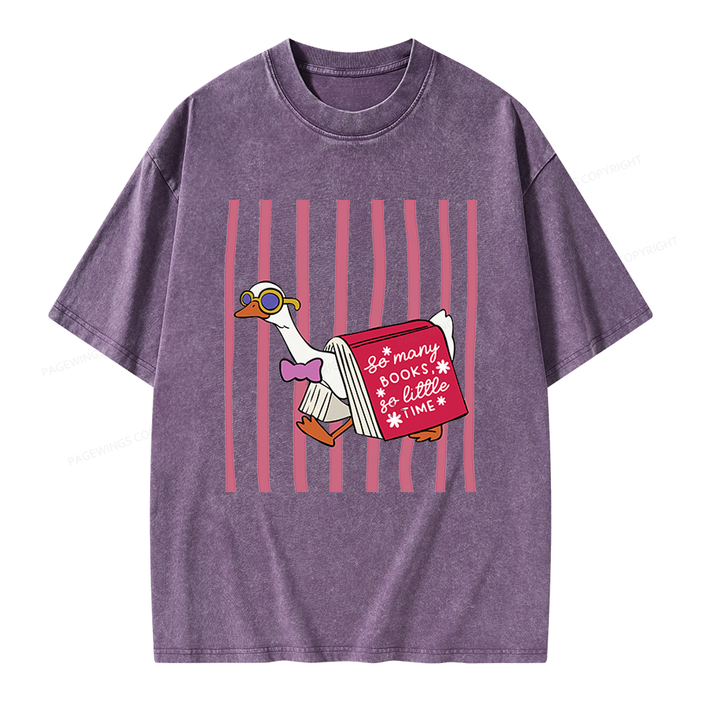 Pagewings So Many Books Unisex Washed T-shirt