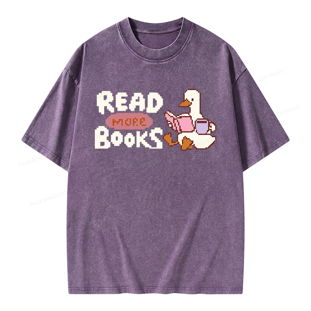 Pagewings Read More Books Unisex Washed T-shirt