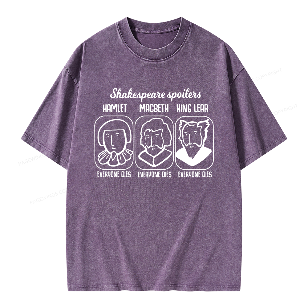Pagewings Shakespeare Spoilers Unisex Washed T-shirt