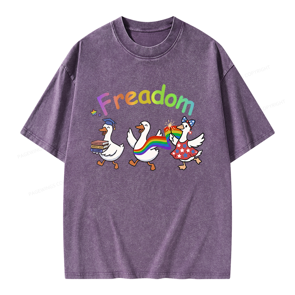 Pagewings Freadom Unisex Washed T-shirt