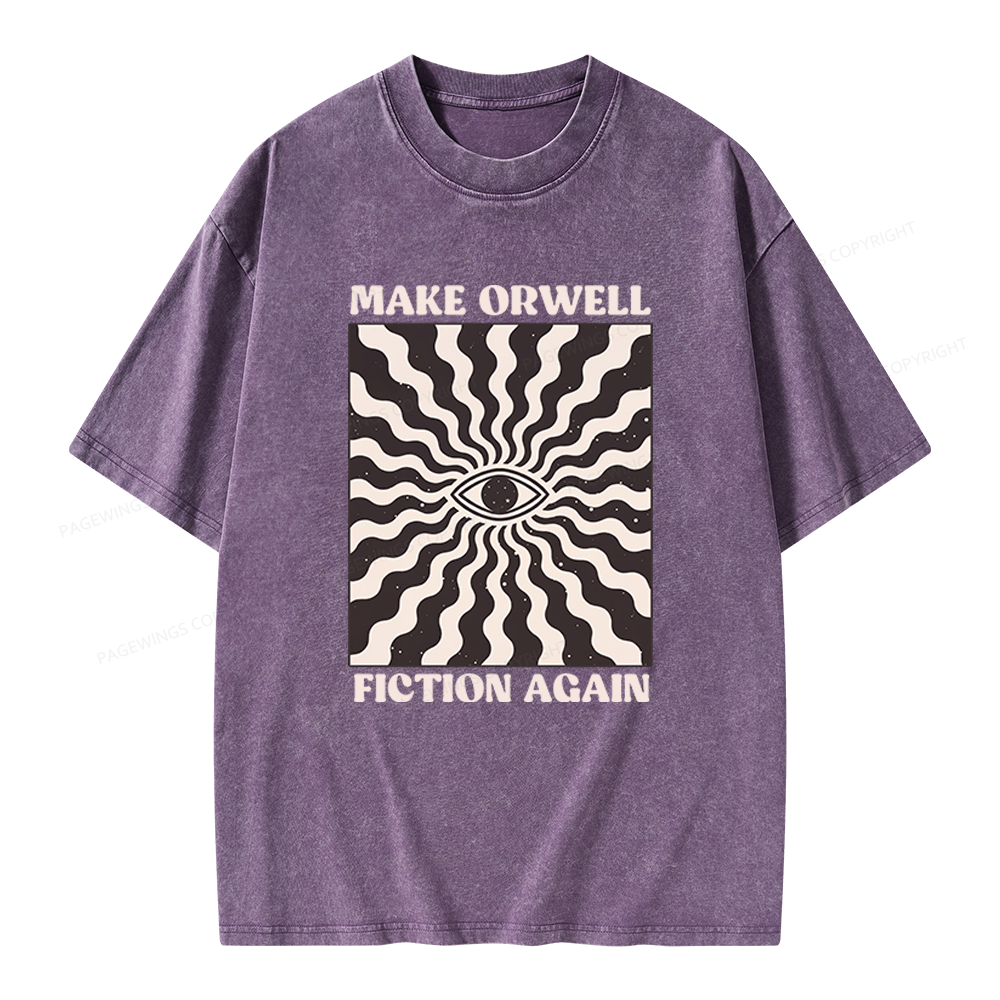 Pagewings Make Orwell Fiction Again Unisex Washed T-shirt