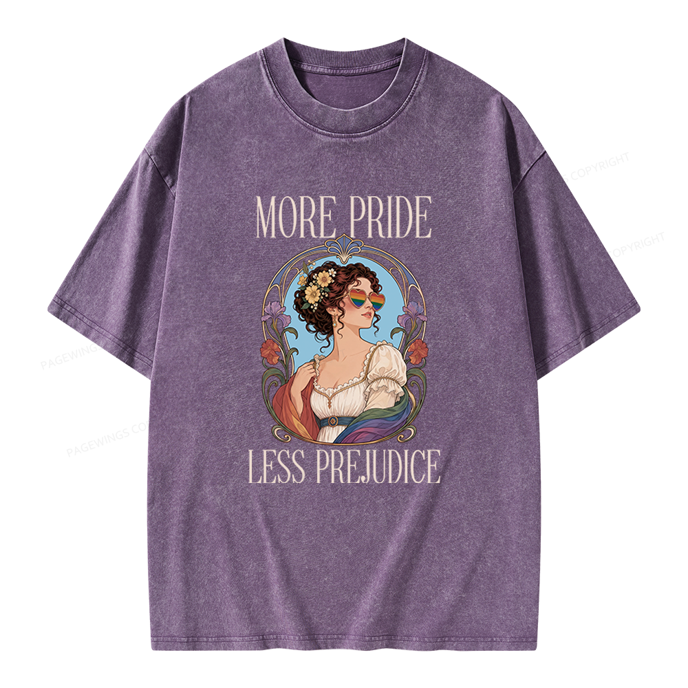 Pagewings More Pride Less Prejudice Unisex Washed T-shirt