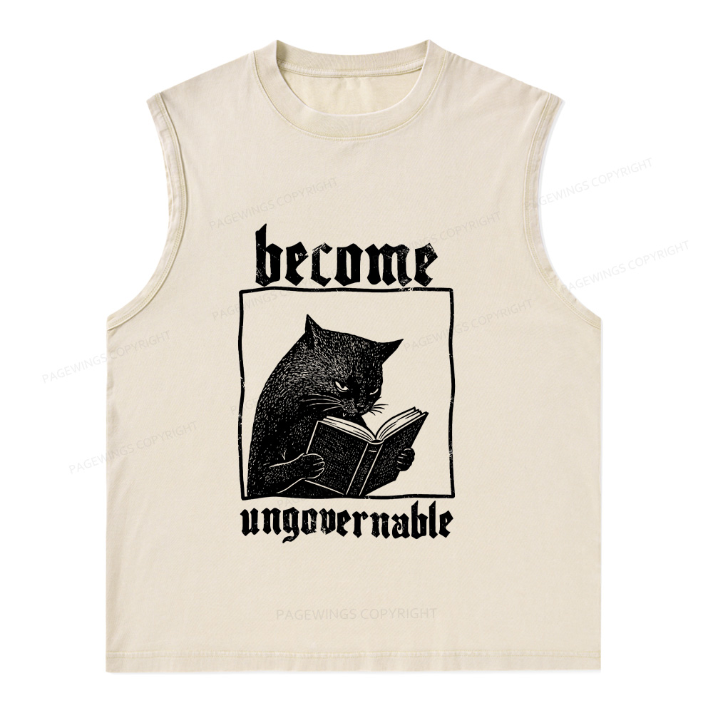 Pagewings Become Ungovernable Unisex Washed Tank Top