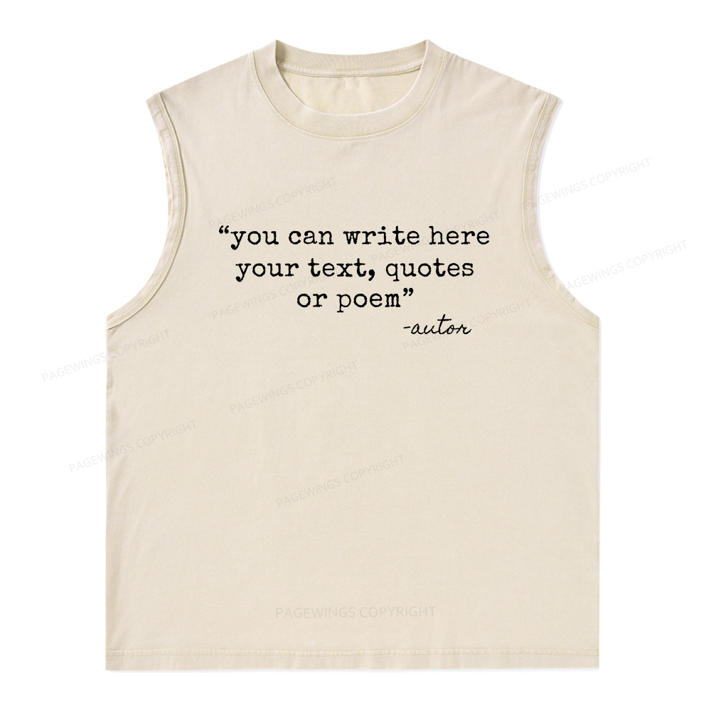 Pagewings Personalized Quote Unisex Washed Tank Top