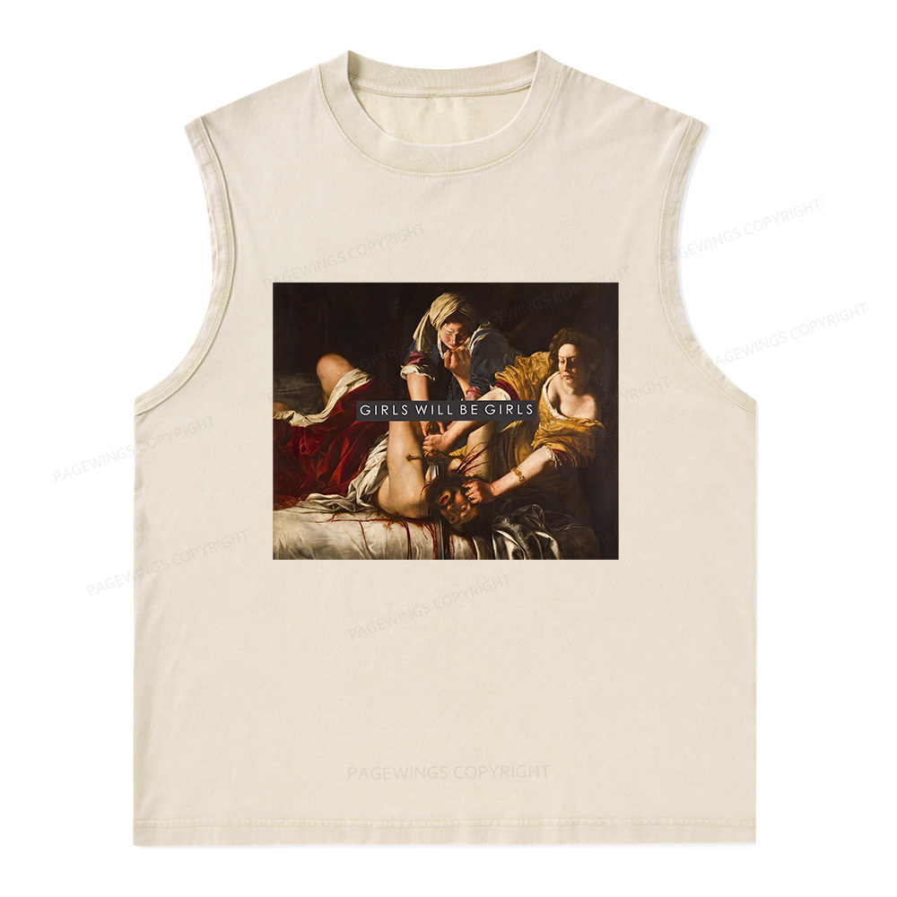 Pagewings Girls Will be Girls Unisex Washed Tank Top