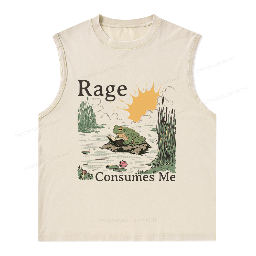 Pagewings Rage Consumes Me Unisex Washed Tank Top