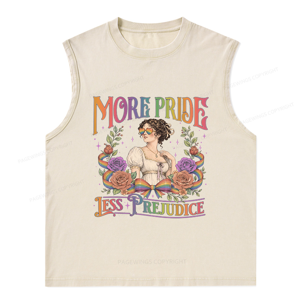 Pagewings More Pride Less Prejudice Unisex Washed Tank Top