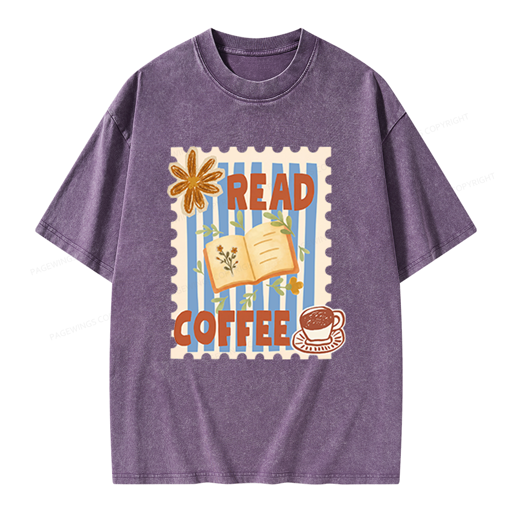 Pagewings Coffee And Read Unisex Washed T-shirt