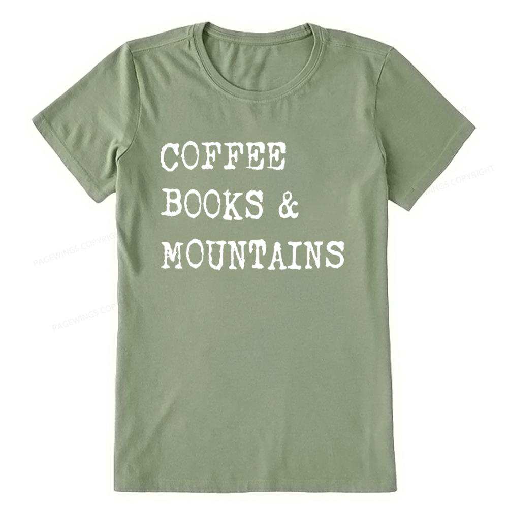 Pagewings Coffee Books Mountains Unisex Classic T-shirt