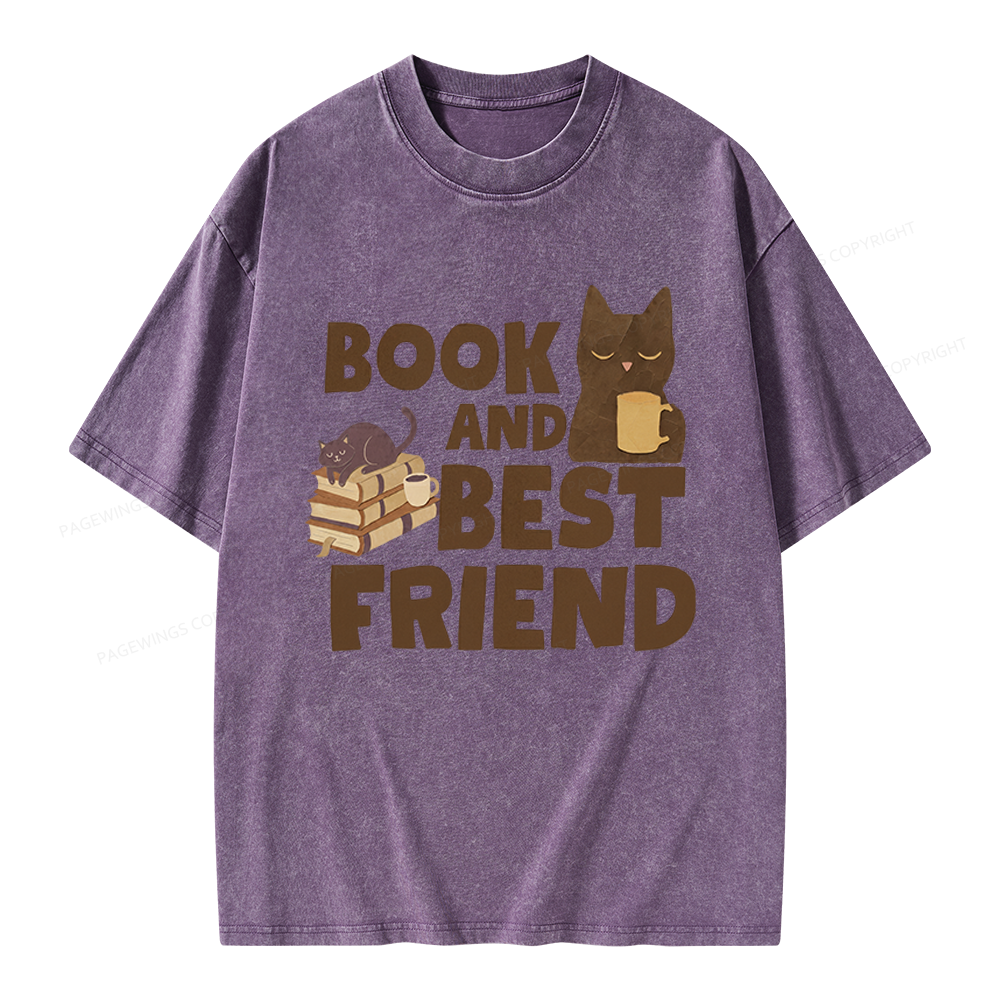Pagewings Book And Best Friend Unisex Washed T-shirt