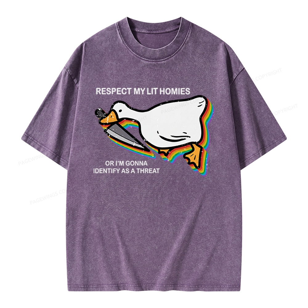Pagewings Respect My Lit Homies Unisex Washed T-shirt