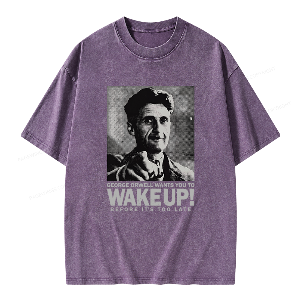 Pagewings Wake Up Unisex Washed T-shirt