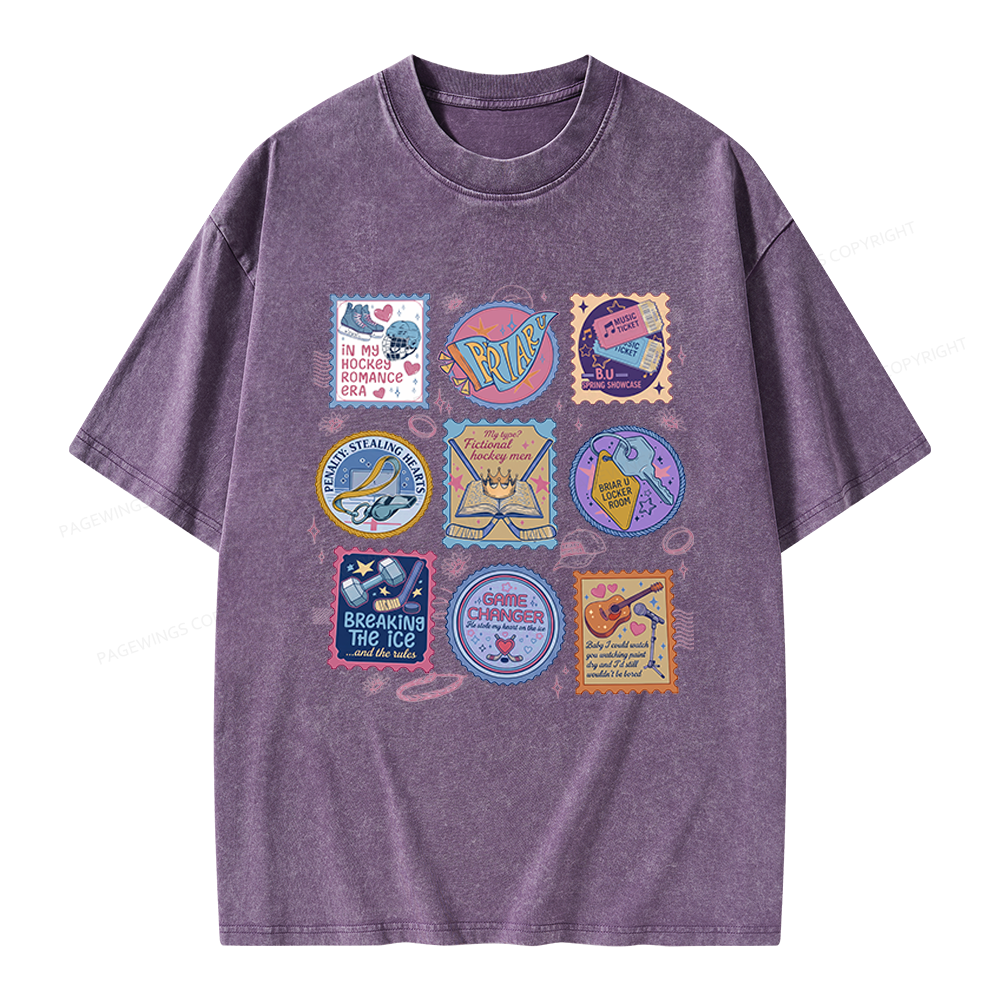 Pagewings Hockey Romance Unisex Washed T-shirt