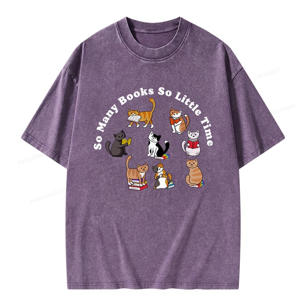 Pagewings So Many Books So Little Time Unisex Washed T-shirt