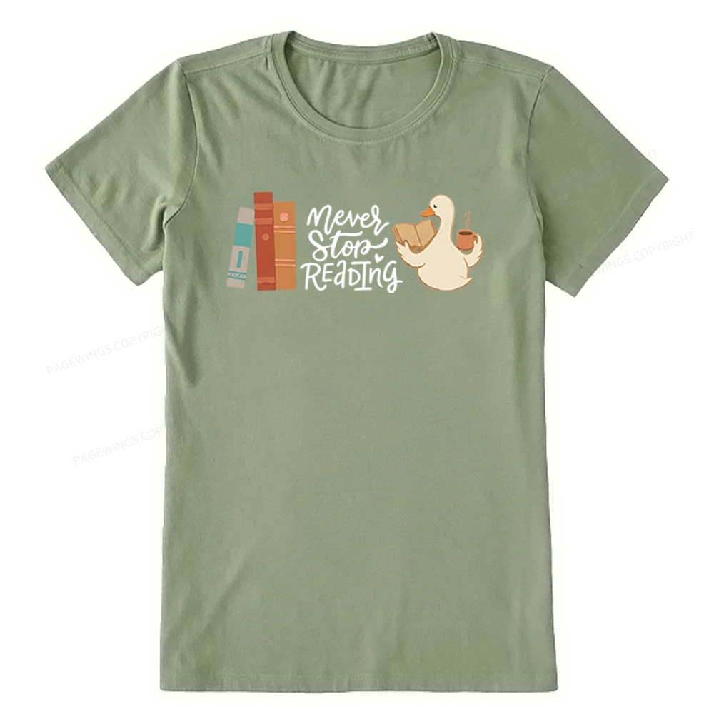 Pagewings Never Stop Reading Unisex Classic T-shirt