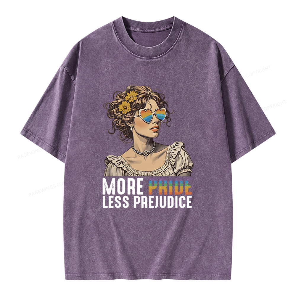 Pagewings More Pride Less Prejudice Unisex Washed T-shirt