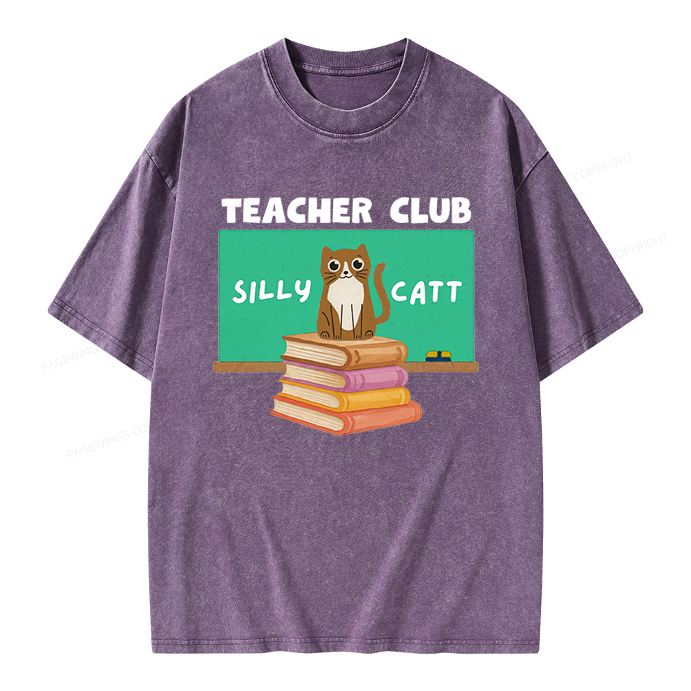 Pagewings Teacher Club Unisex Washed T-shirt