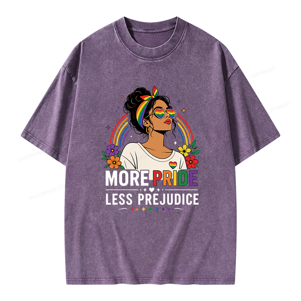 Pagewings More Pride Less Prejudice Unisex Washed T-shirt