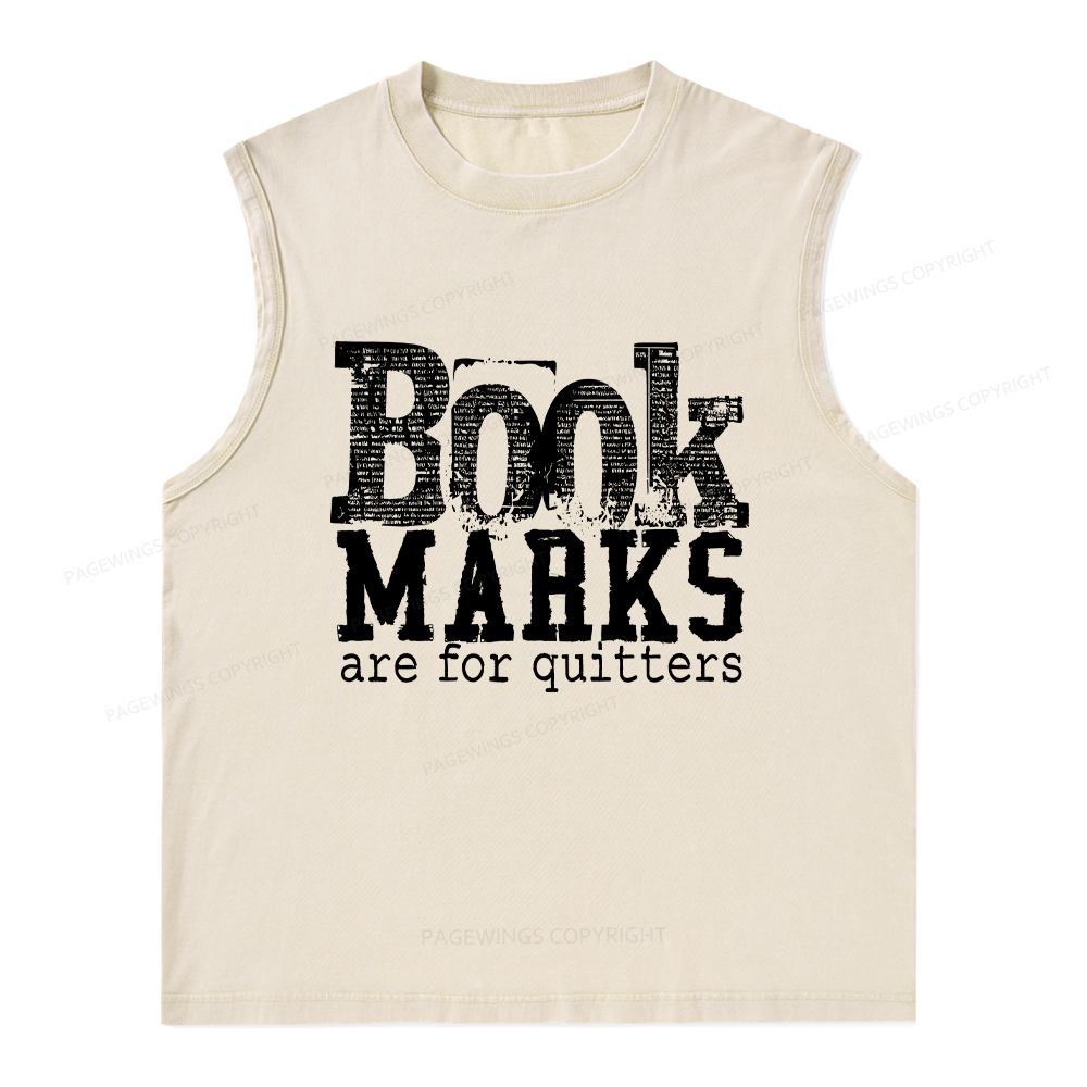 Pagewings Book Marks Are For Quitters Unisex Washed Tank Top