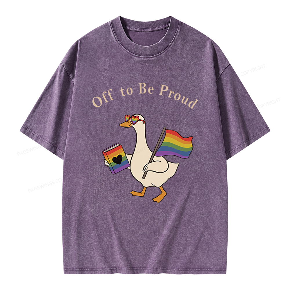 Pagewings Off To Be Pride Unisex Washed T-shirt