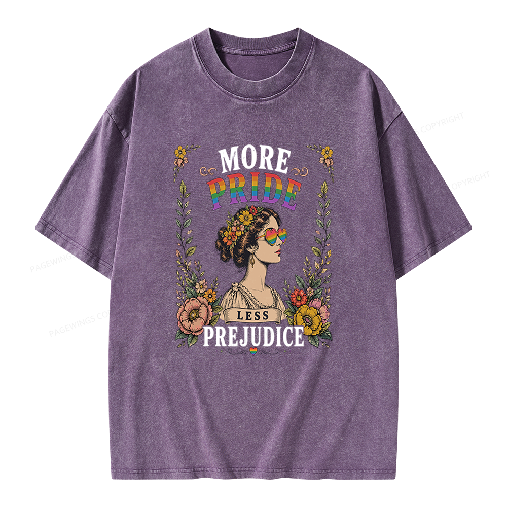 Pagewings More Pride Less Prejudice Unisex Washed T-shirt