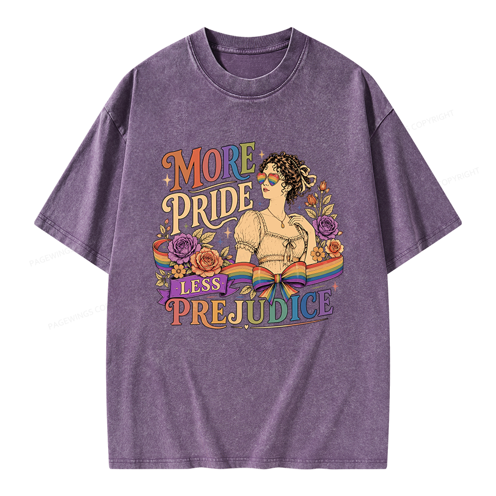 Pagewings More Pride Less Prejudice Unisex Washed T-shirt