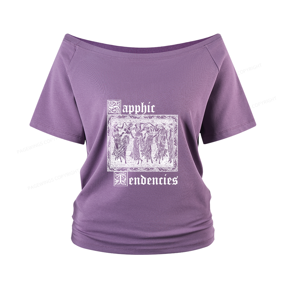 Pagewings Sapphic Tendencies Women Off Shoulder T-shirts