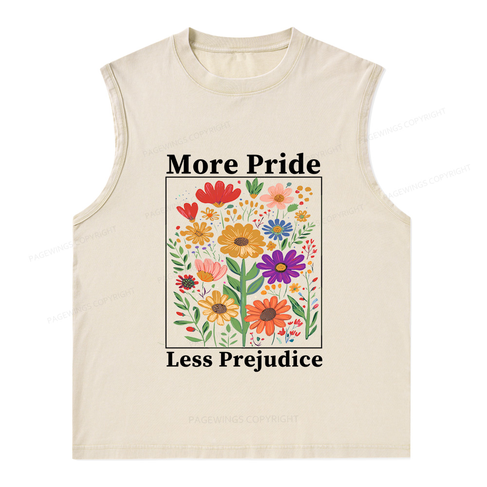 Pagewings Pagewings More Pride Less Prejudice Unisex Washed Tank Top