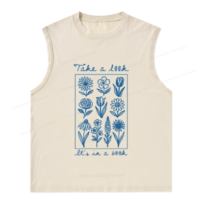 Pagewings Take A Look It’s In A Book Unisex Washed Tank Top