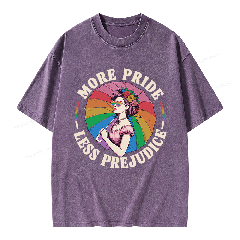 Pagewings More Pride Less Prejudice Unisex Washed T-shirt