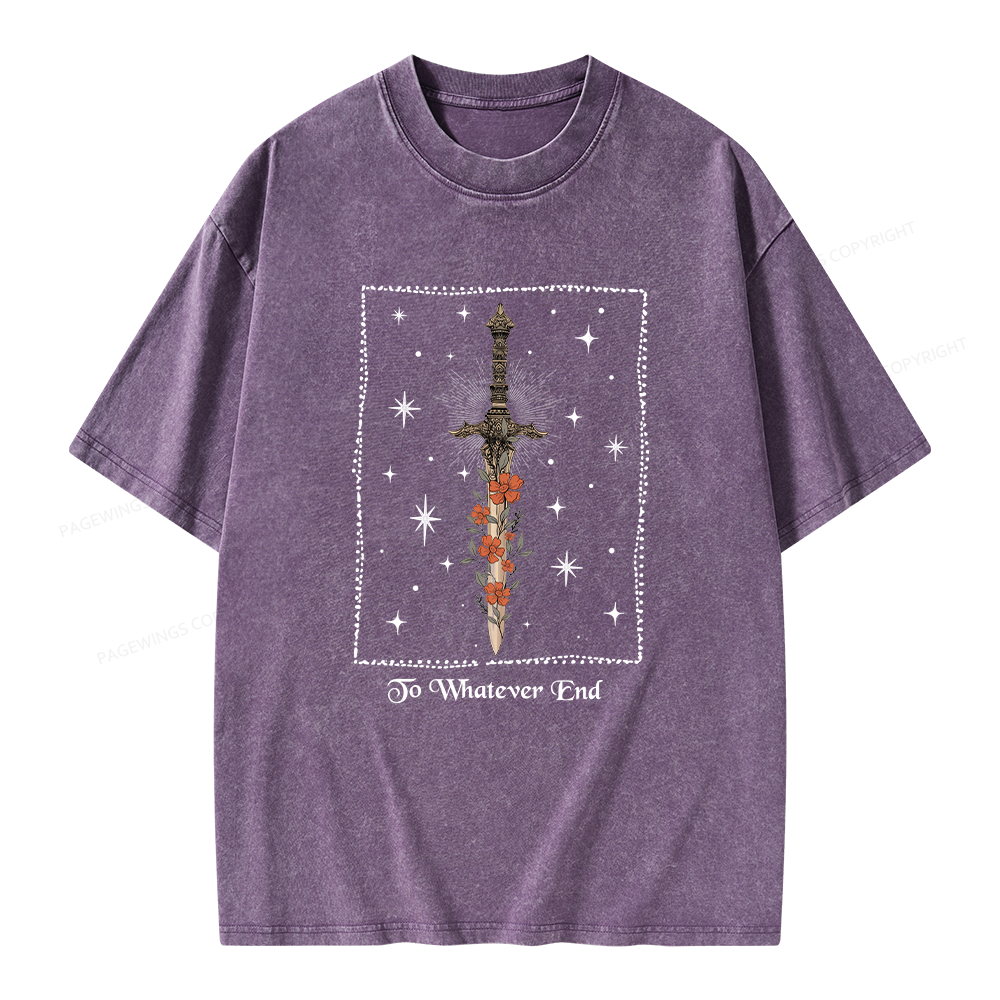 Pagewings To Whatever End Unisex Washed T-shirt
