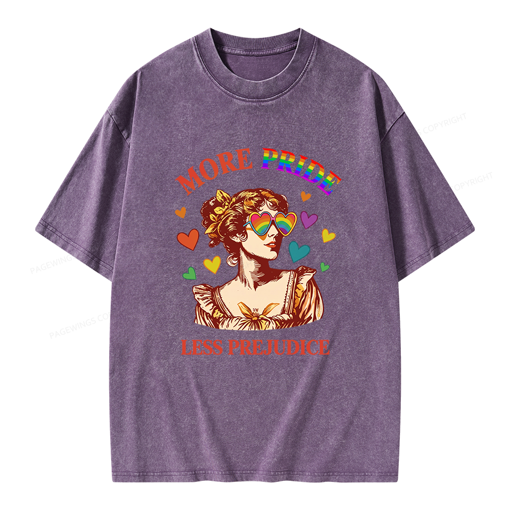 Pagewings More Pride Less Prejudice Unisex Washed T-shirt