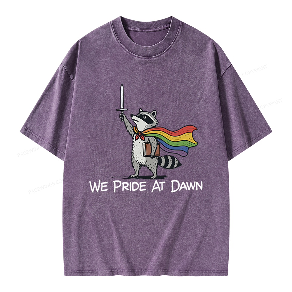 Pagewings We Pride At Dawn Unisex Washed T-shirt