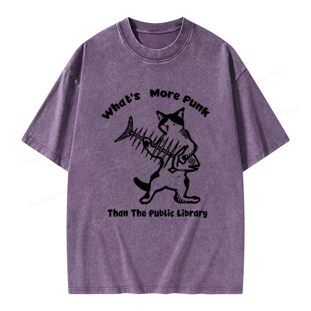 Pagewings What's More Punk Than The Public Library Unisex Washed T-shirt