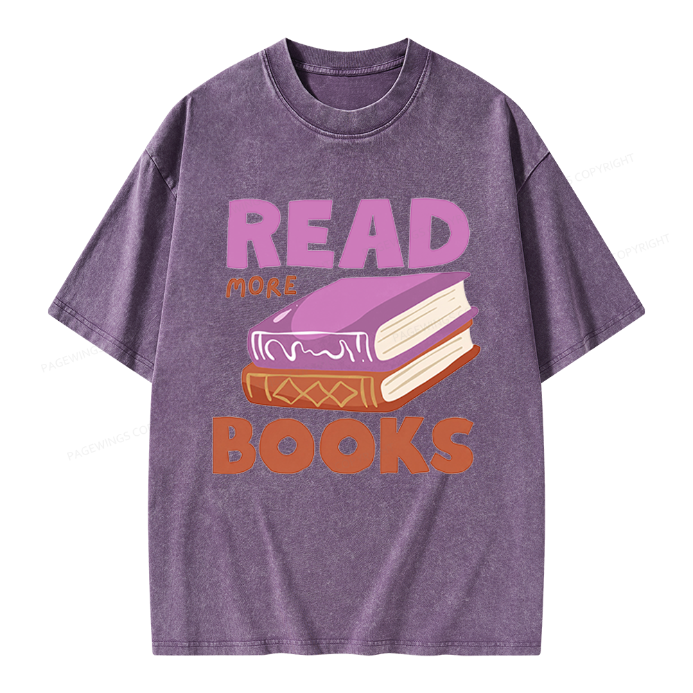 Pagewings Read More Books Unisex Washed T-shirt
