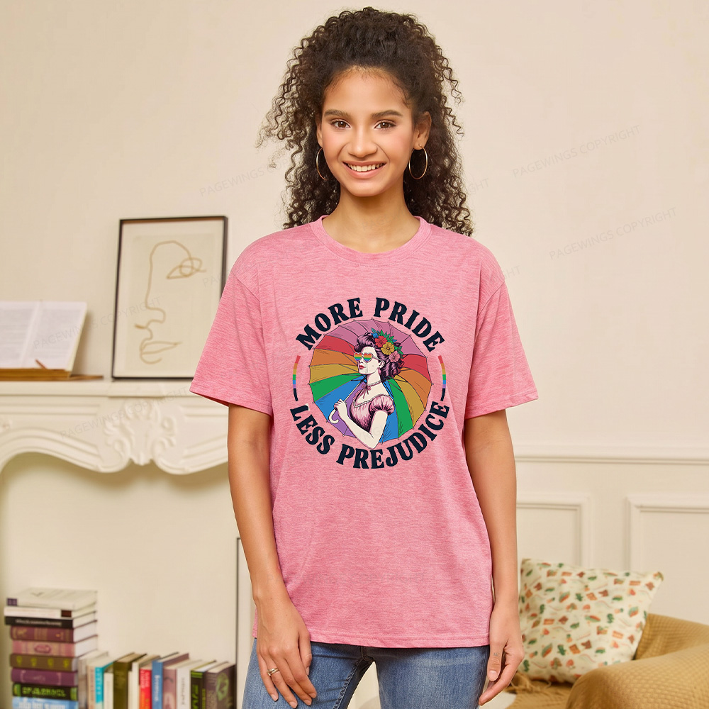 Pagewings Soft More Pride Less Prejudice Unisex Heather T-Shirt