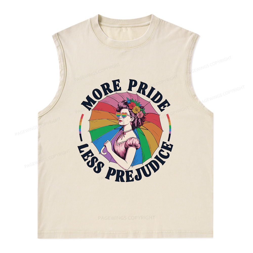 Pagewings More Pride Less Prejudice Unisex Washed Tank Top