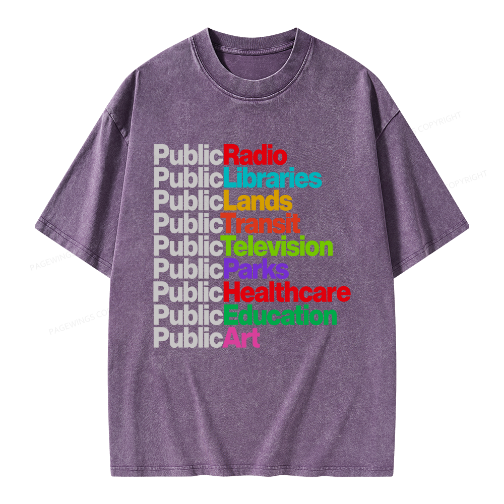 Pagewings Personalized Public Libraries Unisex Washed T-shirt