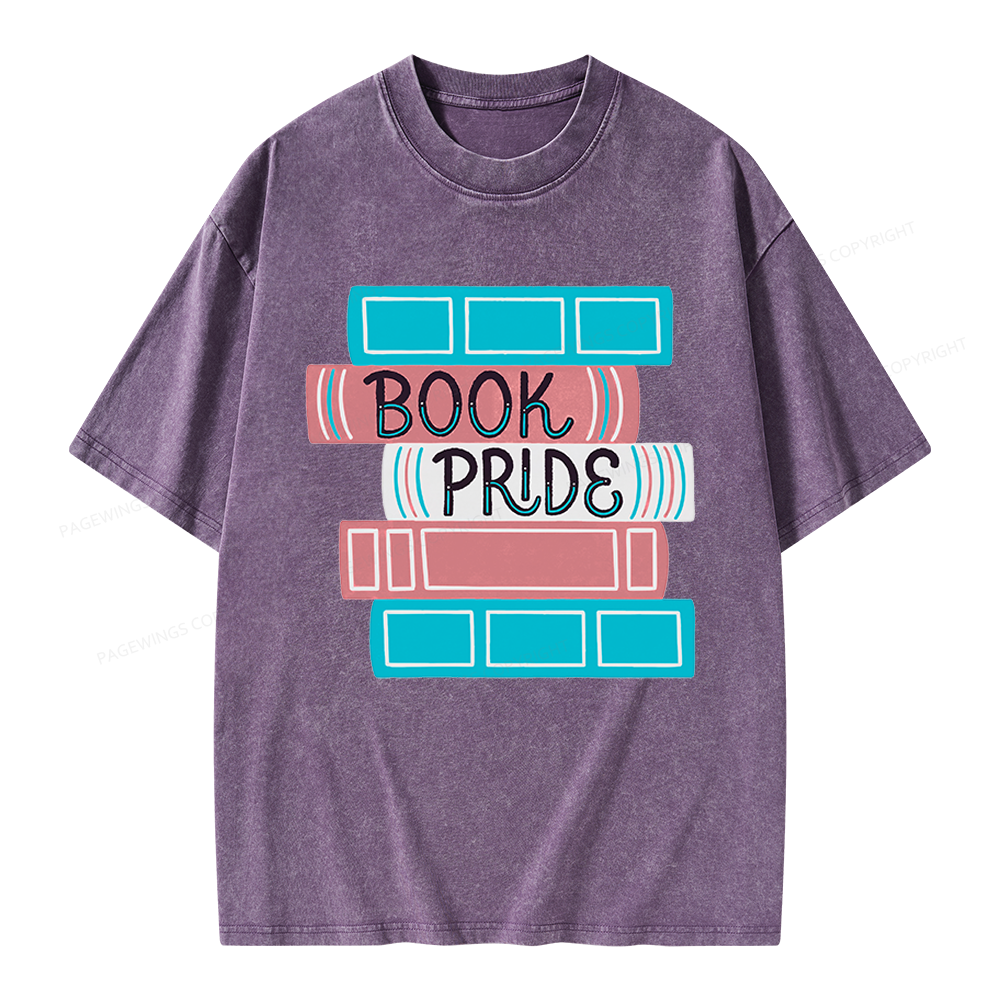 Pagewings Trans Book Pride Unisex Washed T-shirt