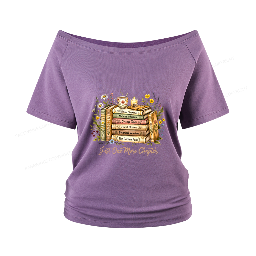 Pagewings Just One More Chapter Women Off Shoulder T-shirts
