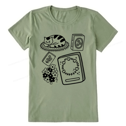 Pagewings Cat And Books Unisex Classic T-shirt