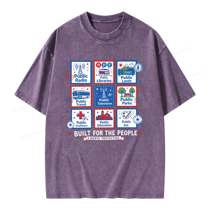 Pagewings Public Libraries Unisex Washed T-shirt