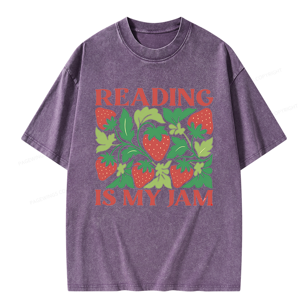 Pagewings Reading Is My Jam Unisex Washed T-shirt