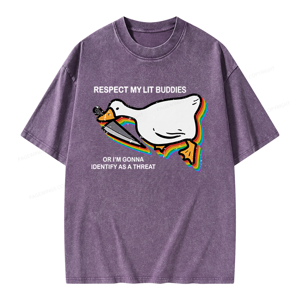 Pagewings Respect My Lit Buddies Unisex Washed T-shirt