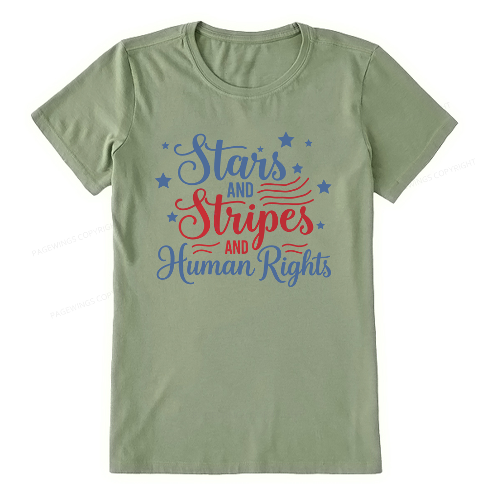 Pagewings Stars and Stripes And Human Rights Unisex Classic T-shirt