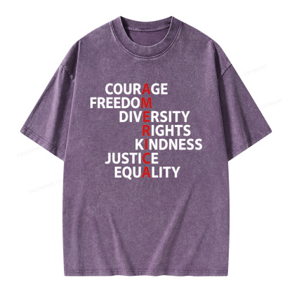 Pagewings Human Rights Unisex Washed T-shirt