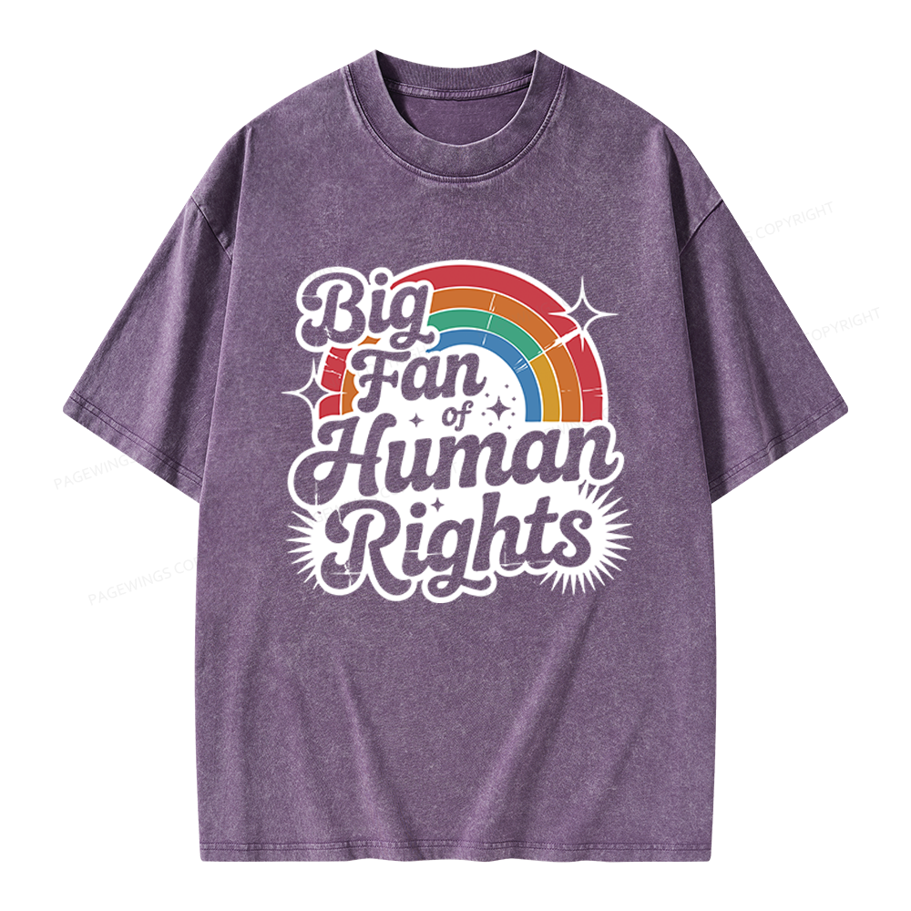 Pagewings Big Fan of Human Rights Unisex Washed T-shirt