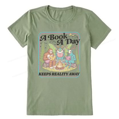 Pagewings A Book A Day Keeps Reality Away Unisex Classic T-shirt