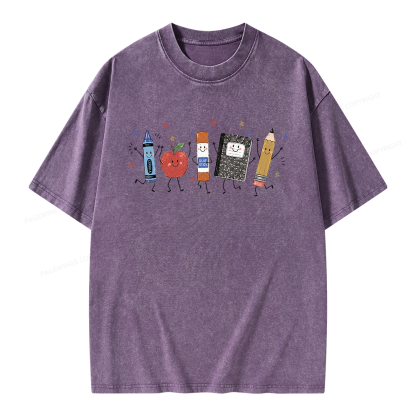 Pagewings Back To School Unisex Washed T-shirt